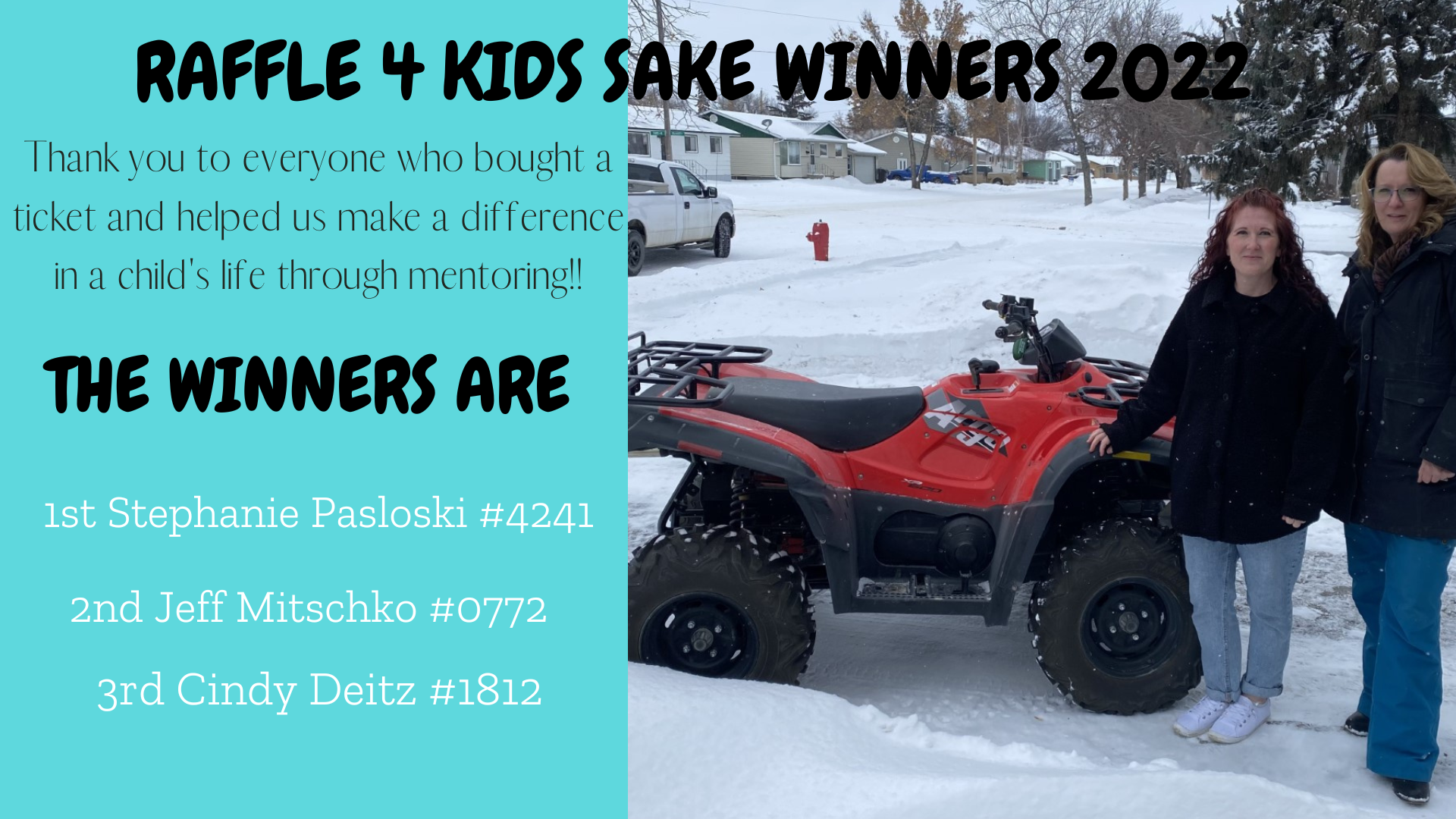 22 RAFFLE WINNERS - Big Brothers Big Sisters Of Yorkton And Area Inc.